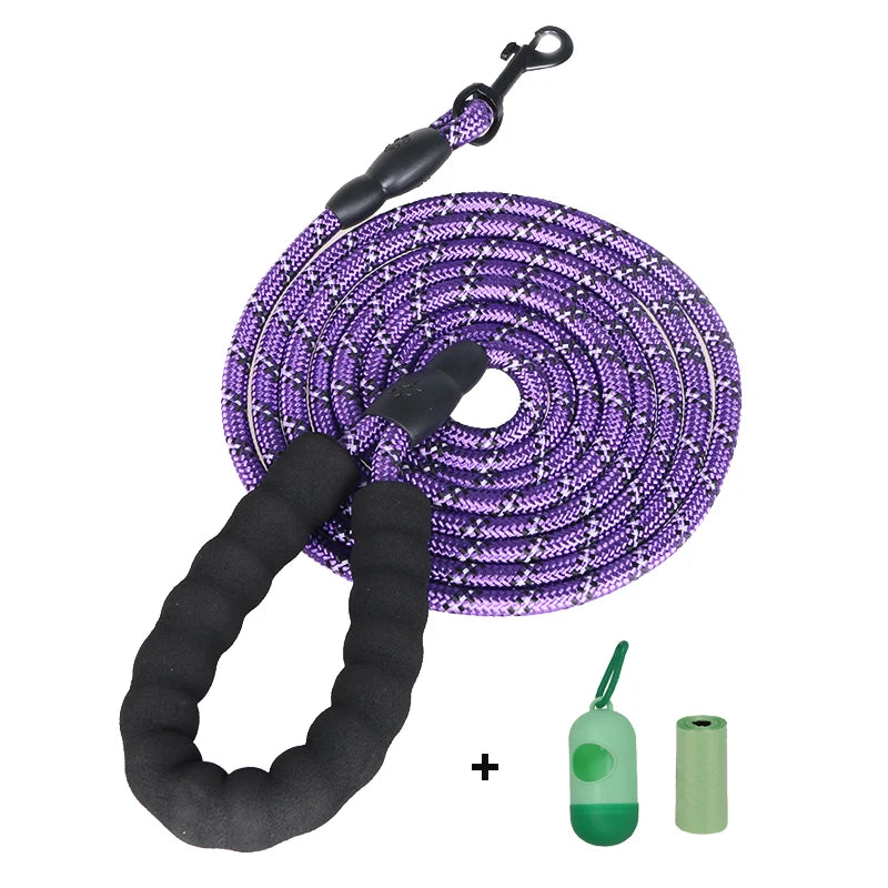 Durable & Comfortable Reflective Multi-Color Rope Dog Leash