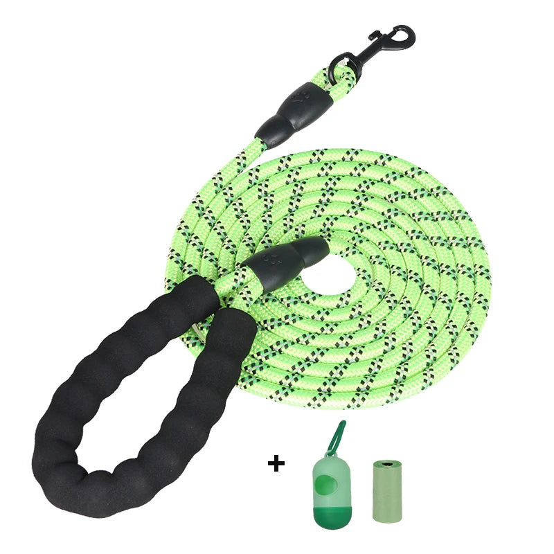Durable & Comfortable Reflective Multi-Color Rope Dog Leash