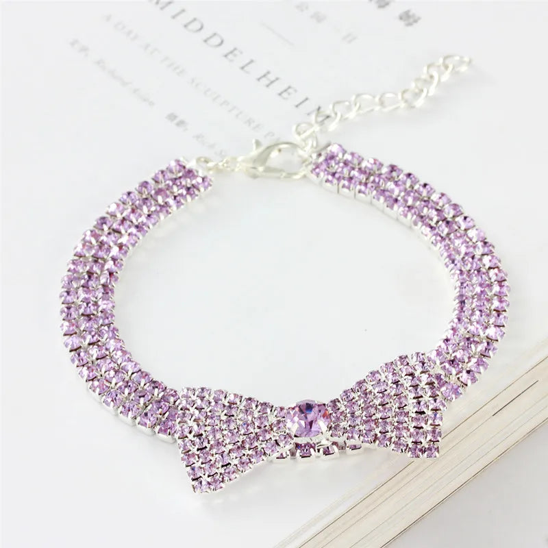 Luxury Rhinestone Bowknot Pet Collar