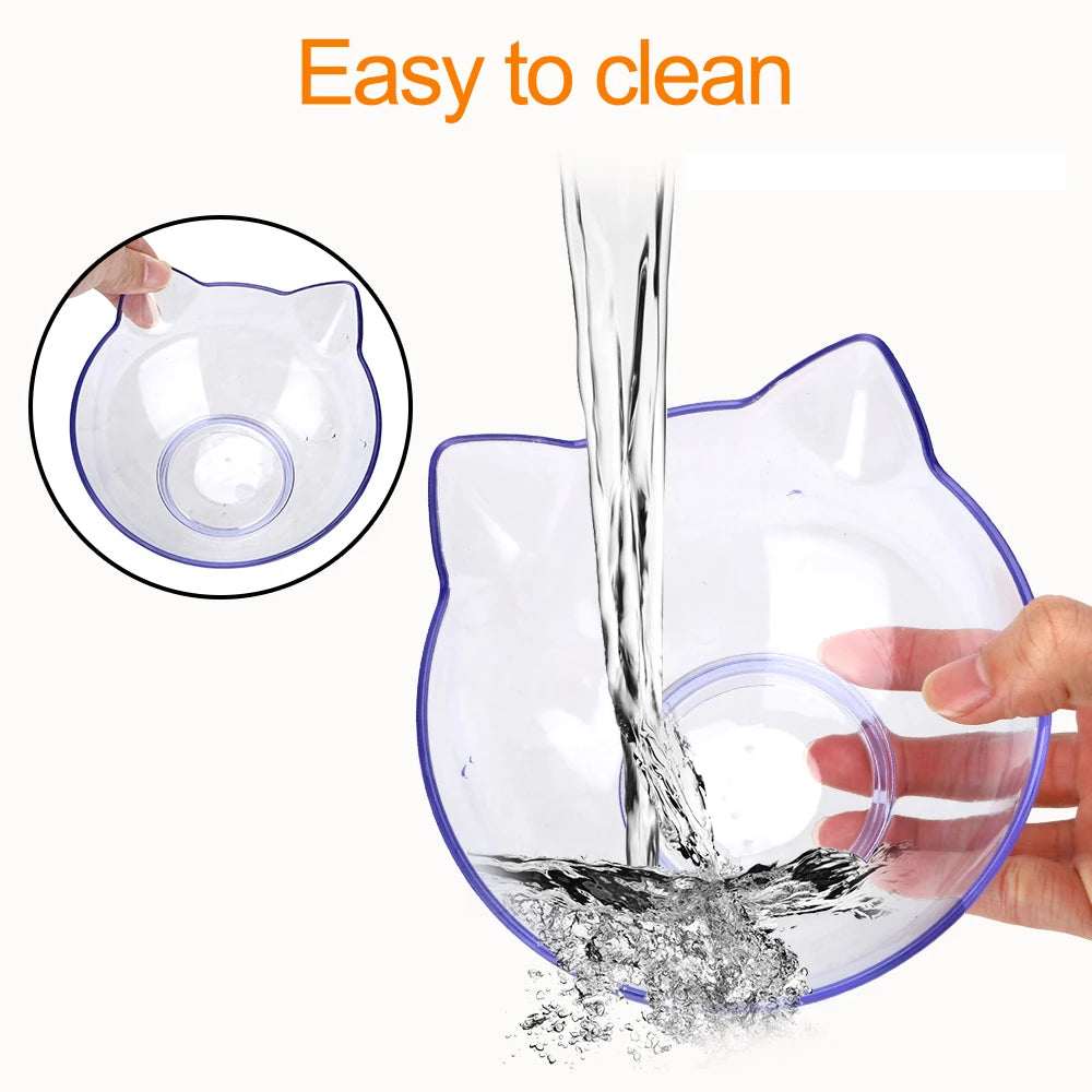 Transparent Food & Water Set with Stand for Cats & Dogs