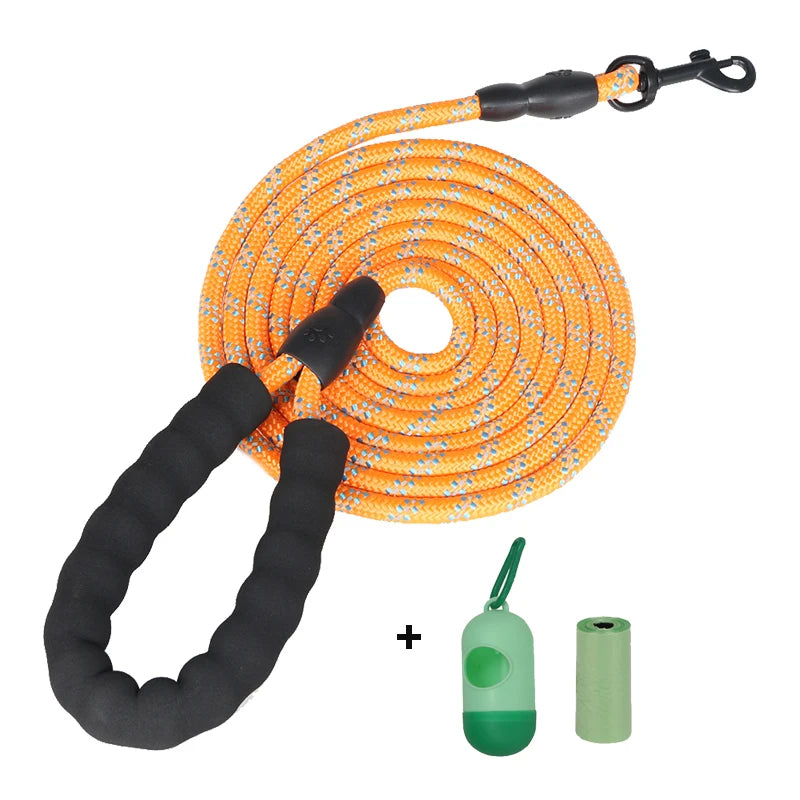 Durable & Comfortable Reflective Multi-Color Rope Dog Leash