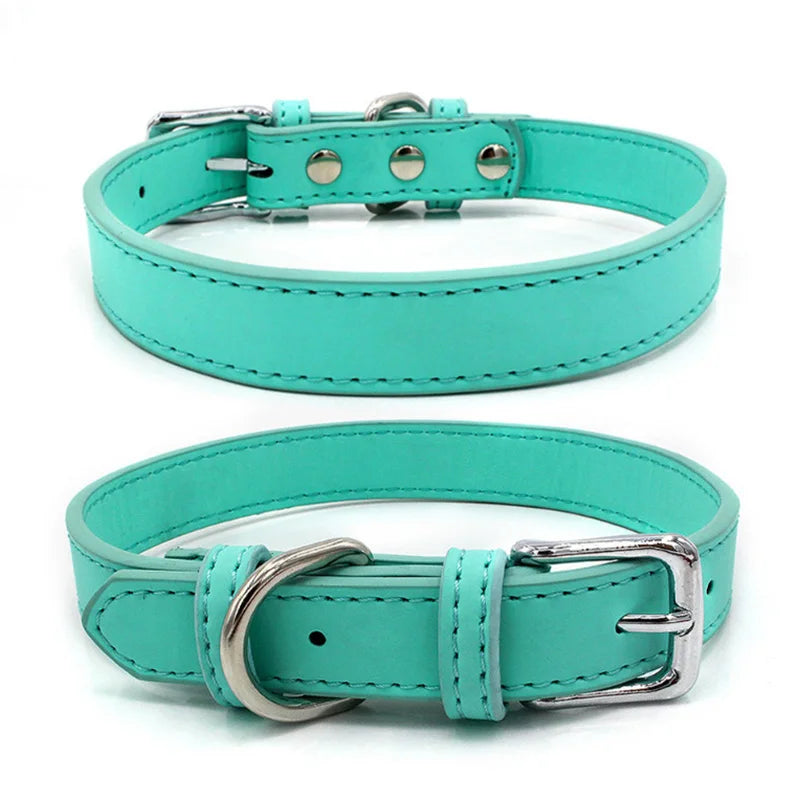 Adjustable Comfortable & Stylish PU Leather Dog & Cat Collar