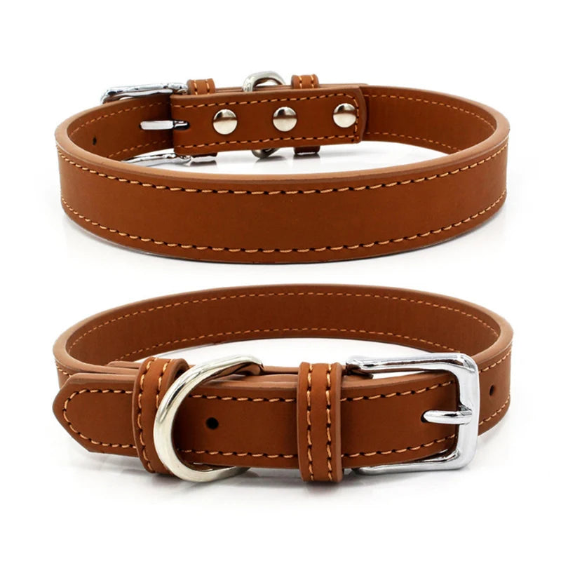 Adjustable Comfortable & Stylish PU Leather Dog & Cat Collar