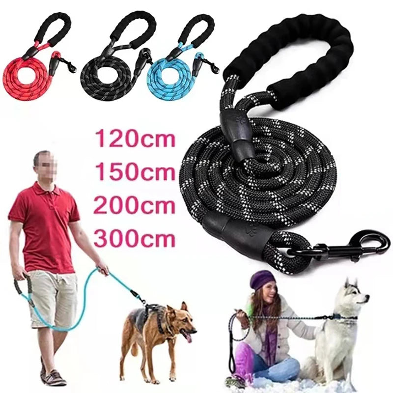 Durable & Comfortable Reflective Multi-Color Rope Dog Leash
