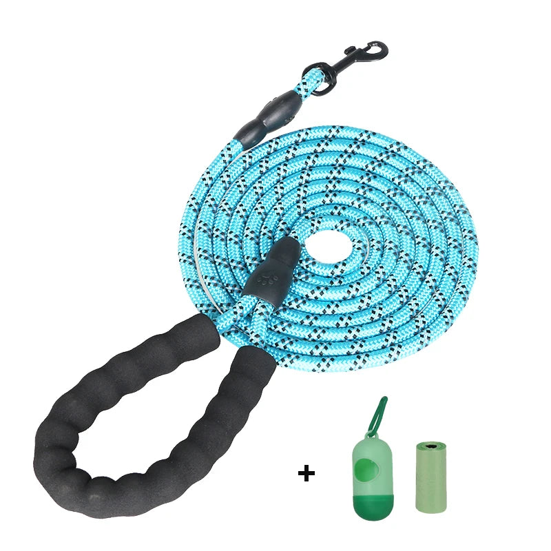 Durable & Comfortable Reflective Multi-Color Rope Dog Leash