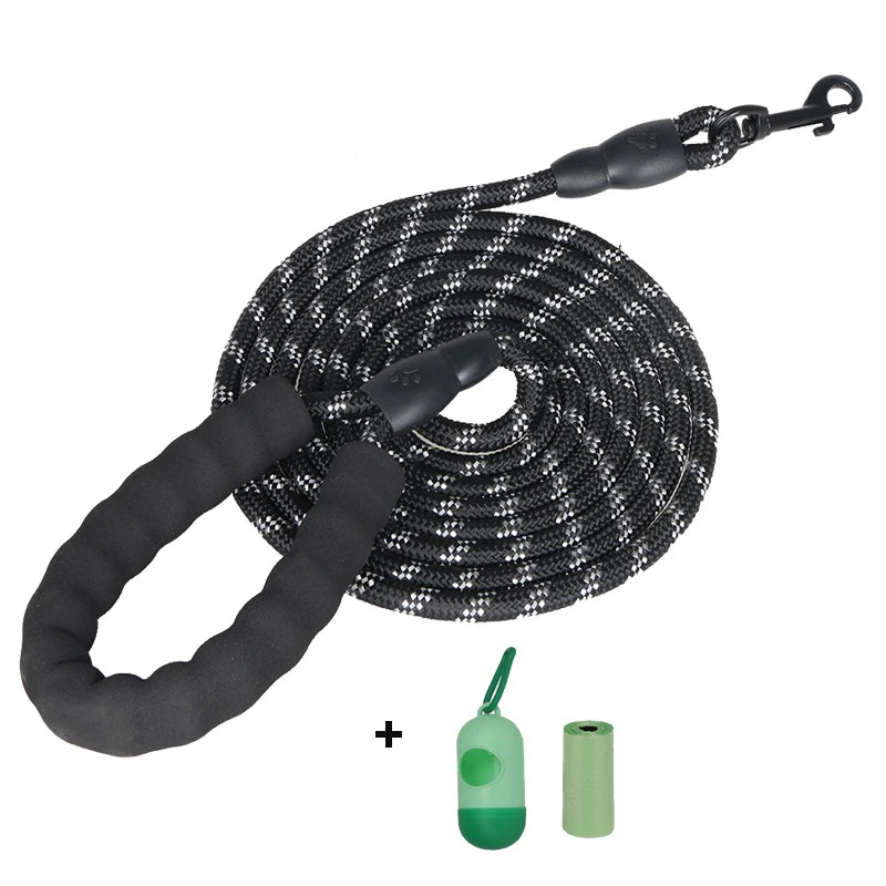 Durable & Comfortable Reflective Multi-Color Rope Dog Leash
