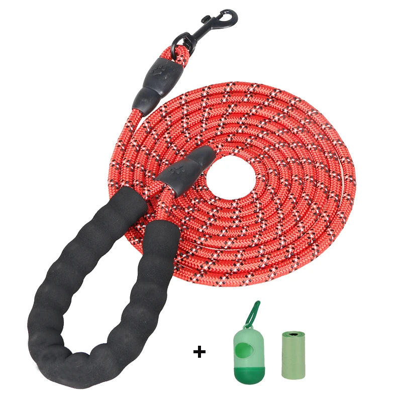 Durable & Comfortable Reflective Multi-Color Rope Dog Leash