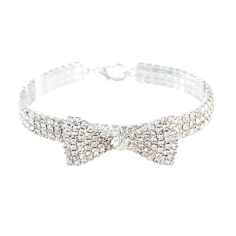 Luxury Rhinestone Bowknot Pet Collar