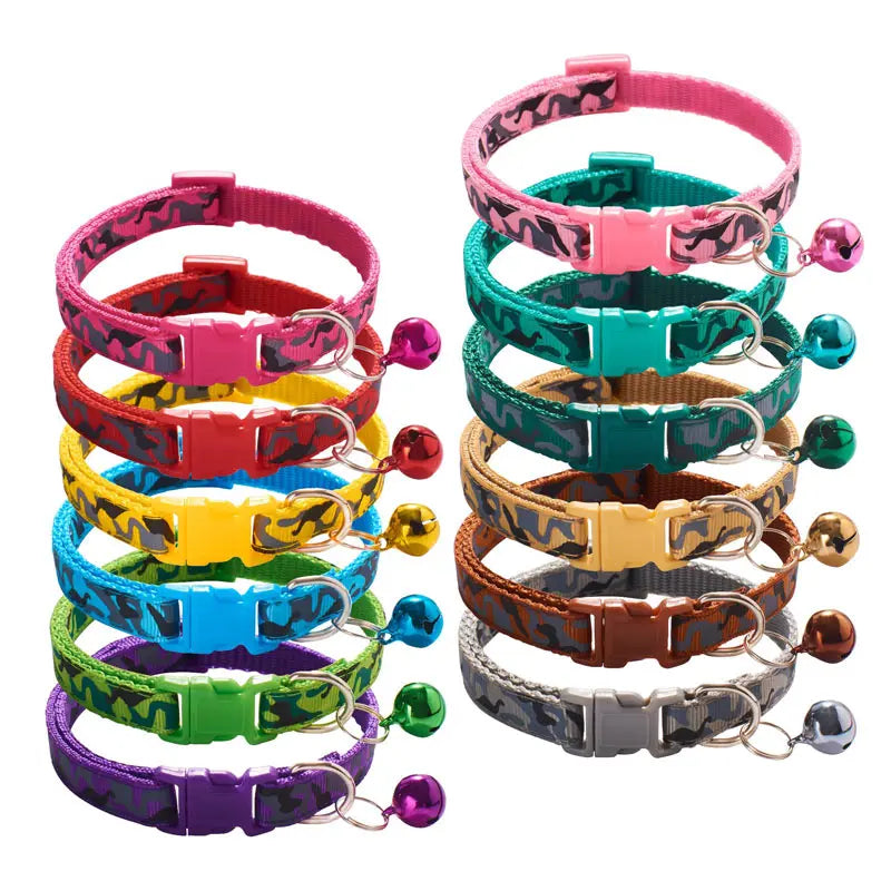 Adjustable Pet Necklace Camouflage Cat & Small Dog Collar
