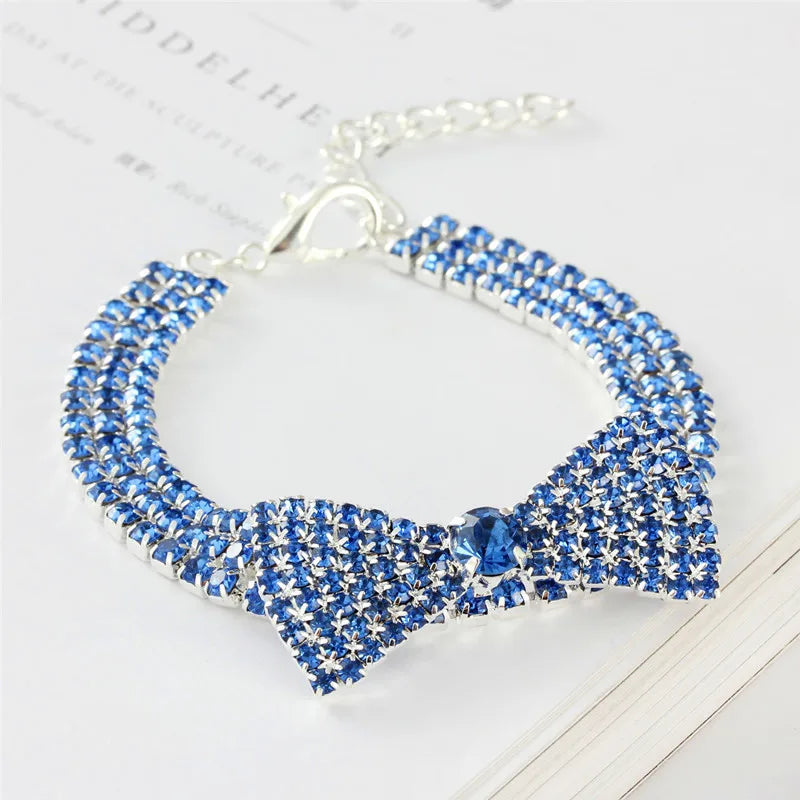 Luxury Rhinestone Bowknot Pet Collar