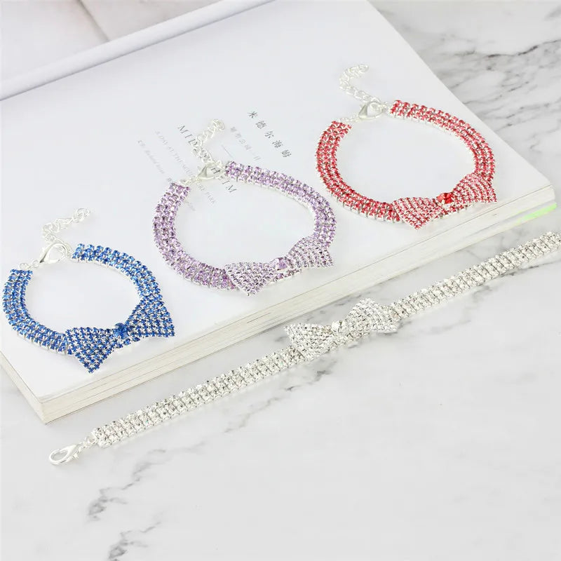 Luxury Rhinestone Bowknot Pet Collar