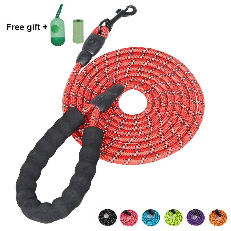 Durable & Comfortable Reflective Multi-Color Rope Dog Leash