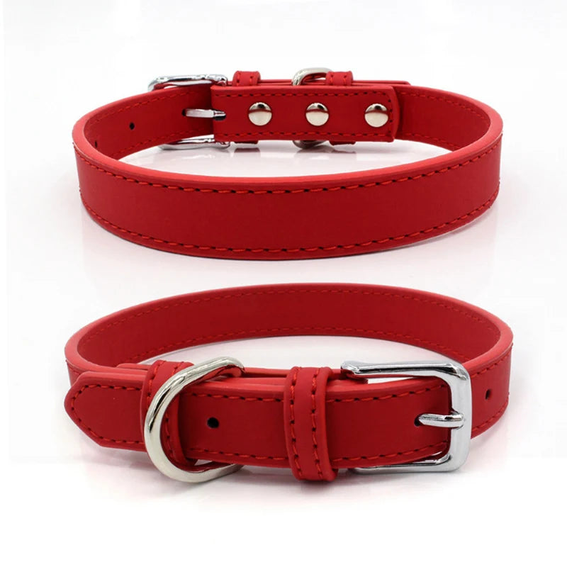Adjustable Comfortable & Stylish PU Leather Dog & Cat Collar