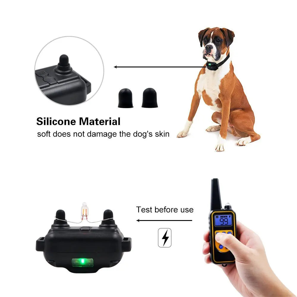 Remote-Controlled Rechargeable Waterproof Dog Training Collar