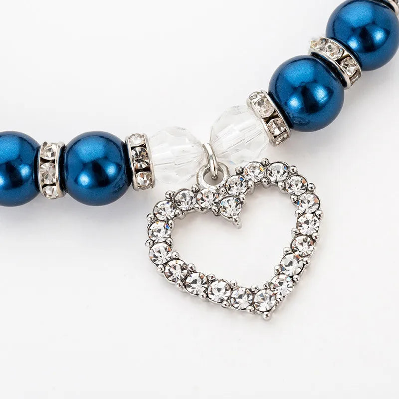 Fashion Necklace for Puppies Rhinestone Pearl Pet Collar