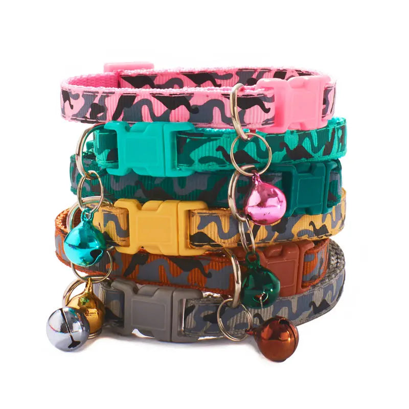 Adjustable Pet Necklace Camouflage Cat & Small Dog Collar