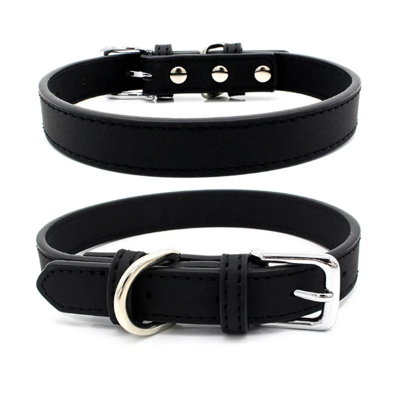 Adjustable Comfortable & Stylish PU Leather Dog & Cat Collar
