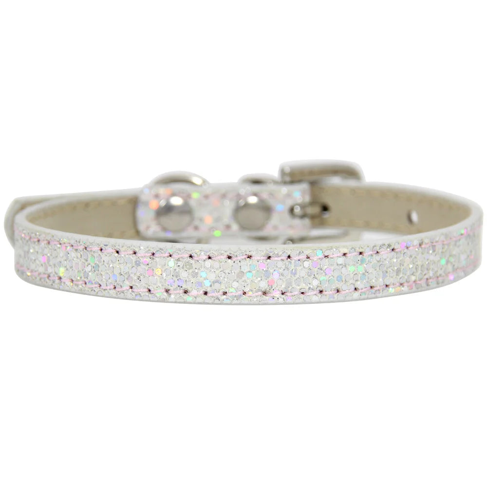 Rhinestone Rivet Bling PU Leather Pet Collar
