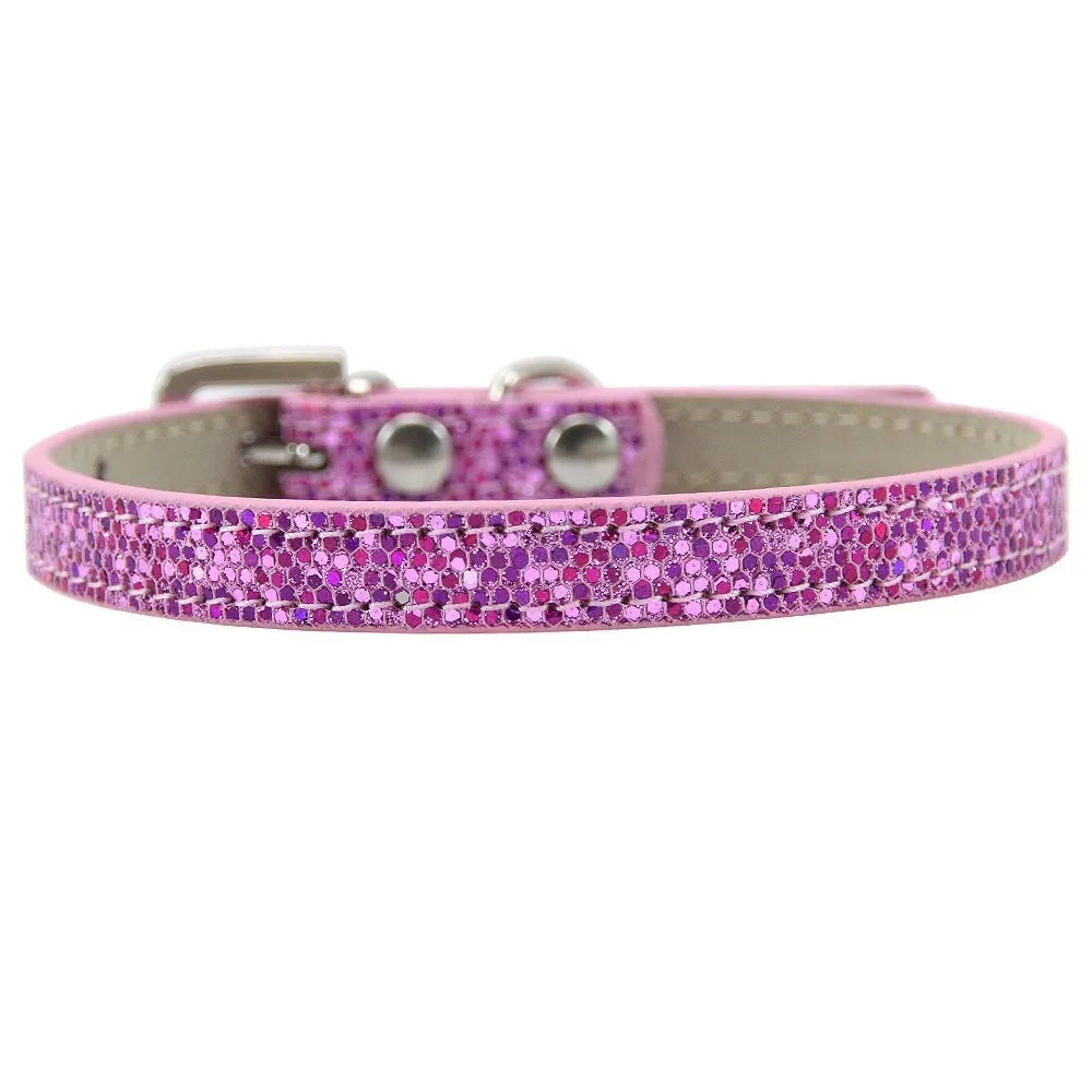 Rhinestone Rivet Bling PU Leather Pet Collar