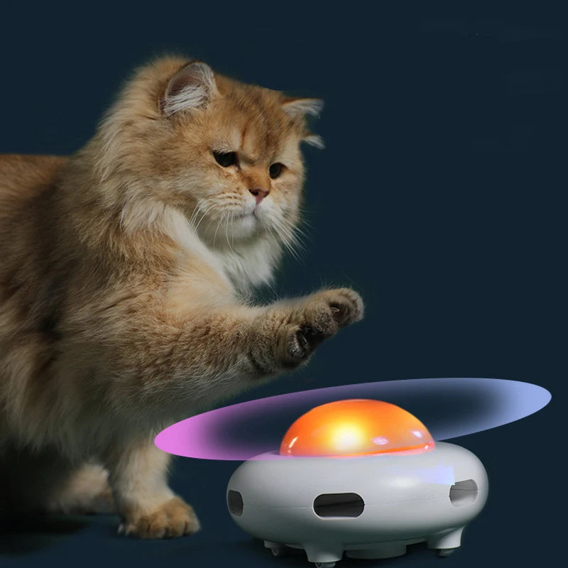 Smart Electronic UFO Cat Toy Rotating Turntable & Interactive Stick