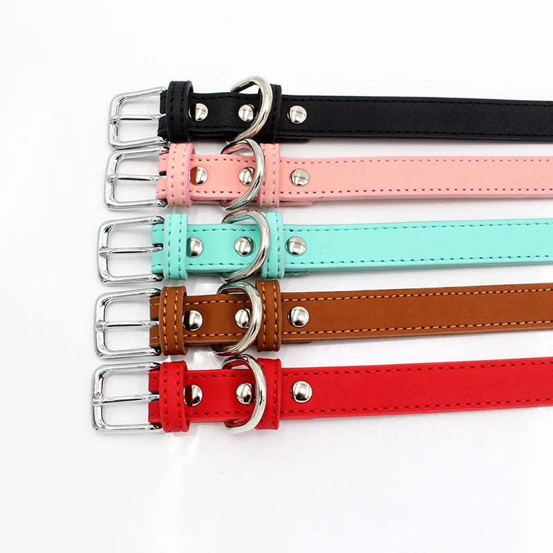 Adjustable Comfortable & Stylish PU Leather Dog & Cat Collar