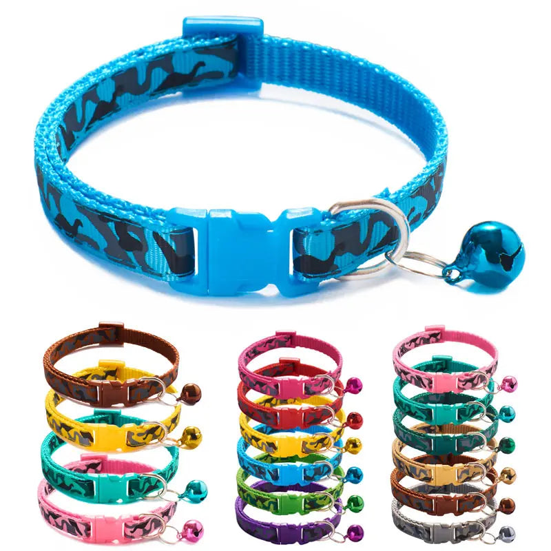 Adjustable Pet Necklace Camouflage Cat & Small Dog Collar