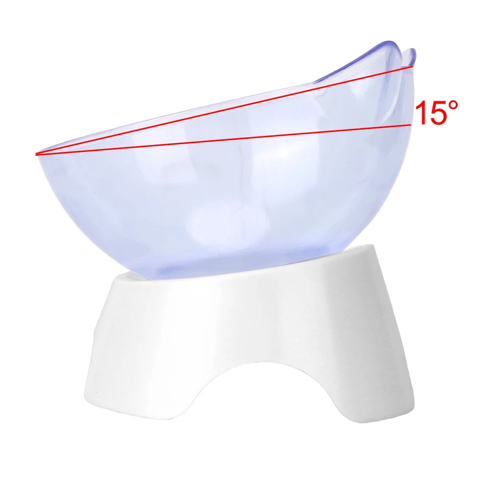 Transparent Food & Water Set with Stand for Cats & Dogs