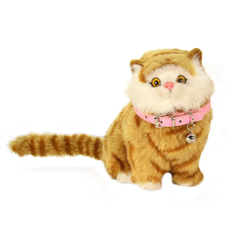 Solid Color Adjustable Faux Leather Cat Collar with Bell