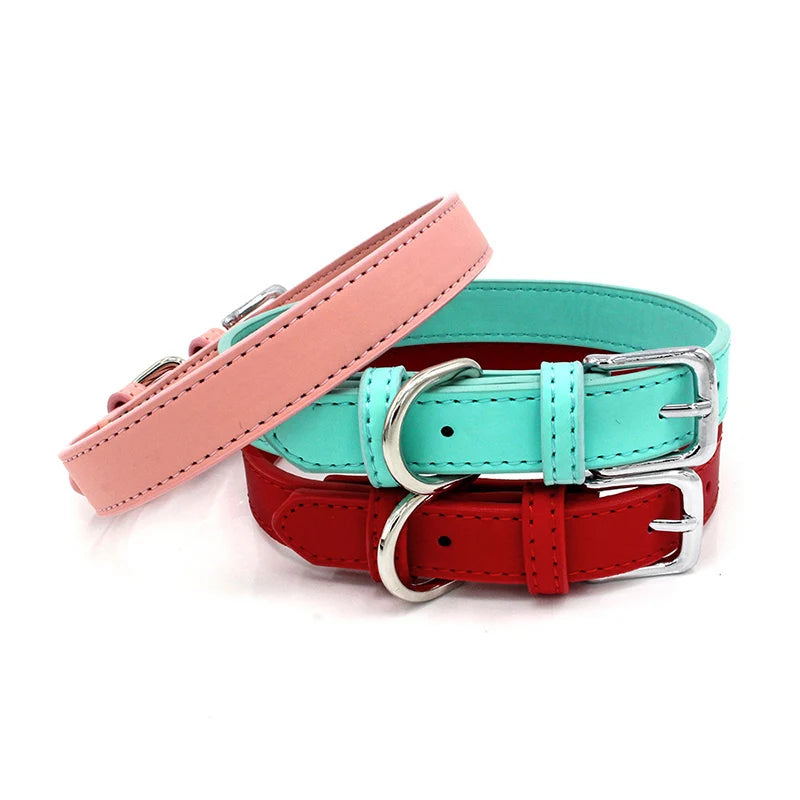 Adjustable Comfortable & Stylish PU Leather Dog & Cat Collar
