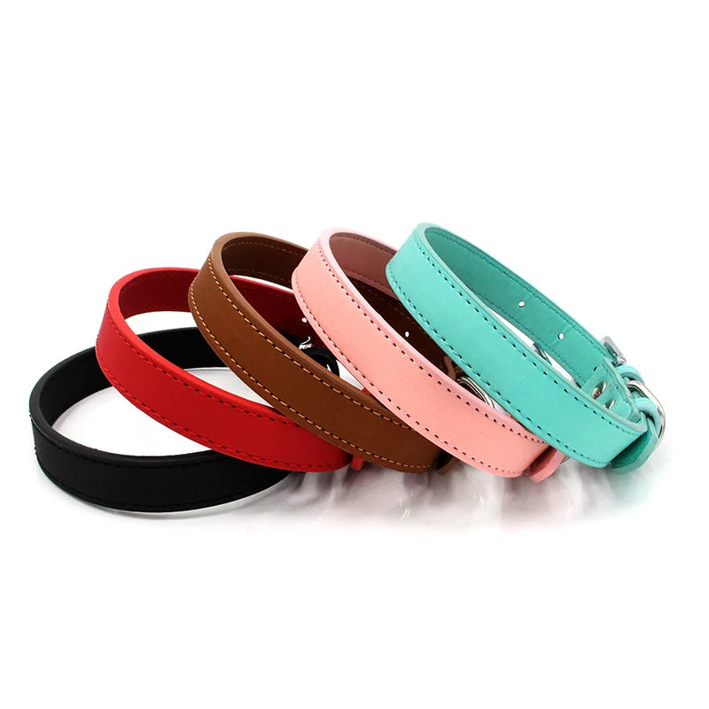 Adjustable Comfortable & Stylish PU Leather Dog & Cat Collar