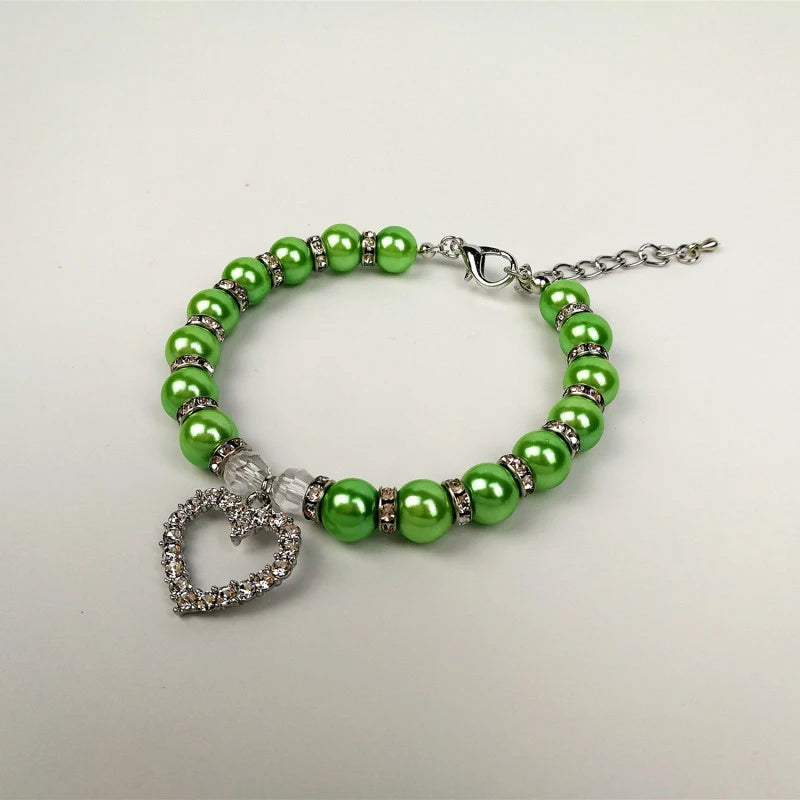 Fashion Necklace for Puppies Rhinestone Pearl Pet Collar