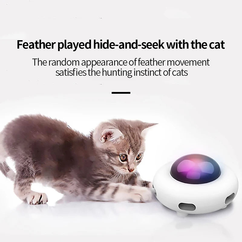 Smart Electronic UFO Cat Toy Rotating Turntable & Interactive Stick
