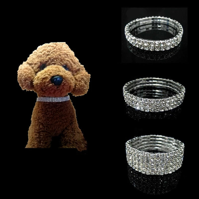 Princess-Style Necklace Bling Rhinestone Pet Collar