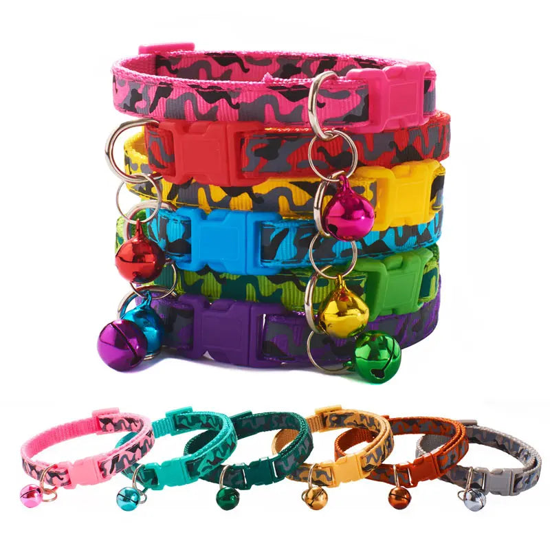 Adjustable Pet Necklace Camouflage Cat & Small Dog Collar
