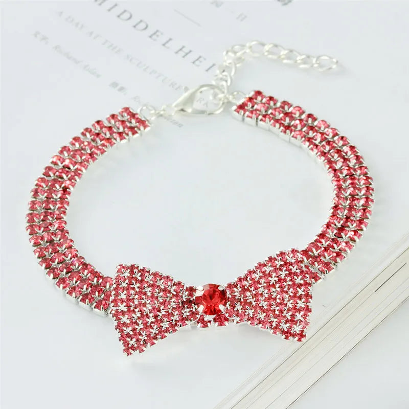 Luxury Rhinestone Bowknot Pet Collar