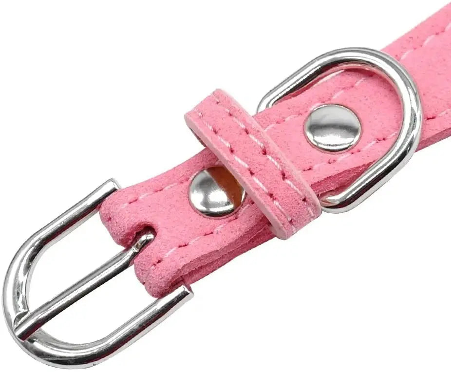 Pet Harness & Leash Rhinestone Bling, Adjustable Suede Bow Leather