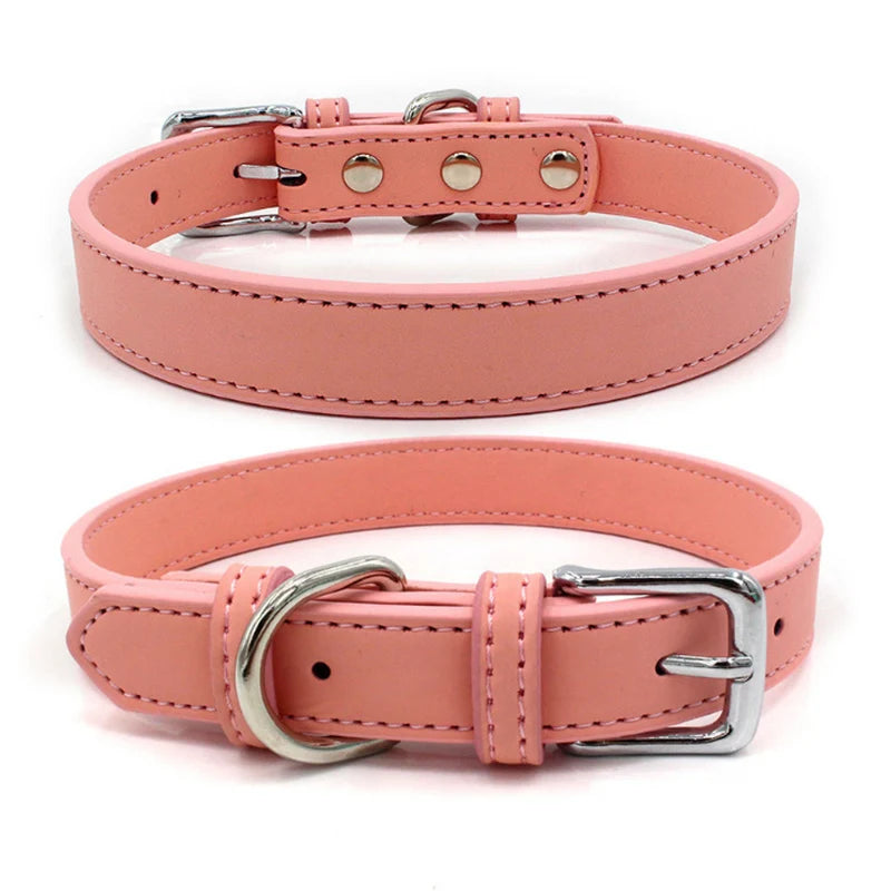 Adjustable Comfortable & Stylish PU Leather Dog & Cat Collar