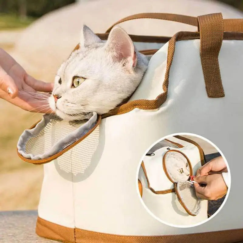 Sturdy Pet Carrier Well-Ventilated Travel Bag for Small & Medium Pets