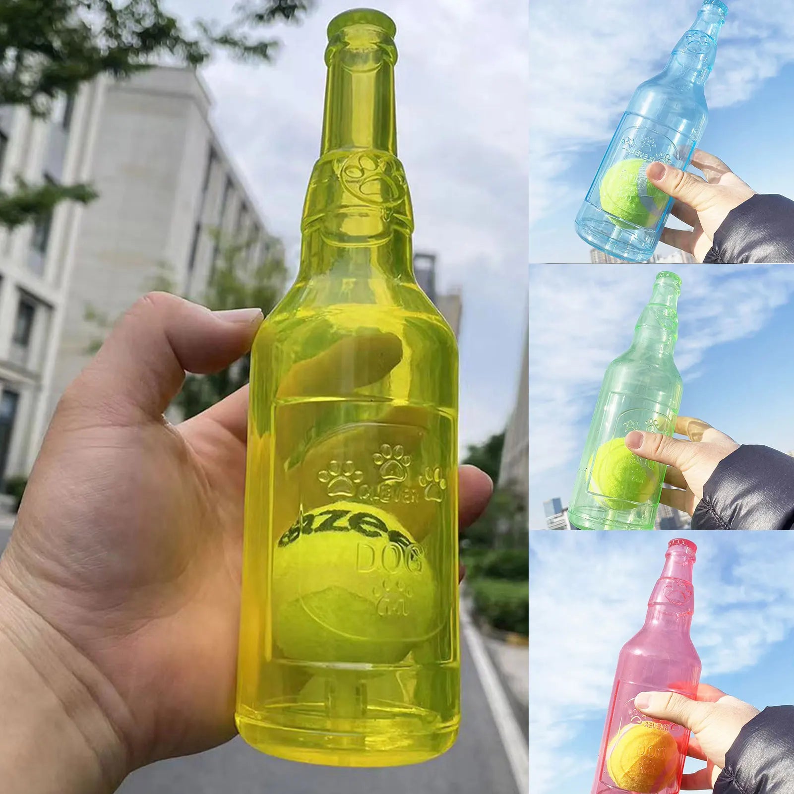 Crunchy Pet Toy Portable Water Bottle Ball Toy for Dogs & Cats