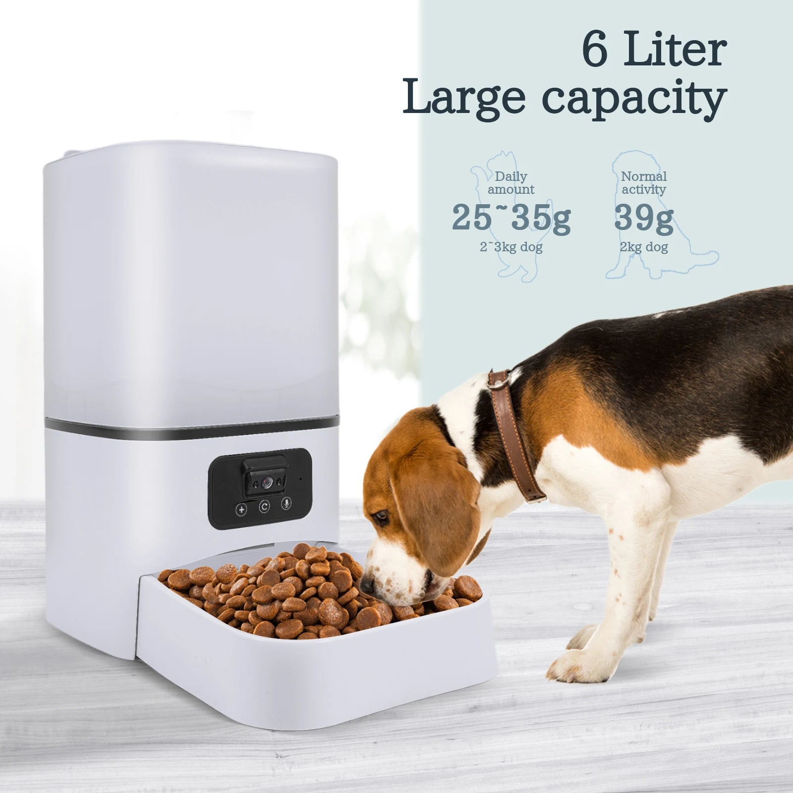 6L Smart Camera Pet Feeder APP Control, Night Vision
