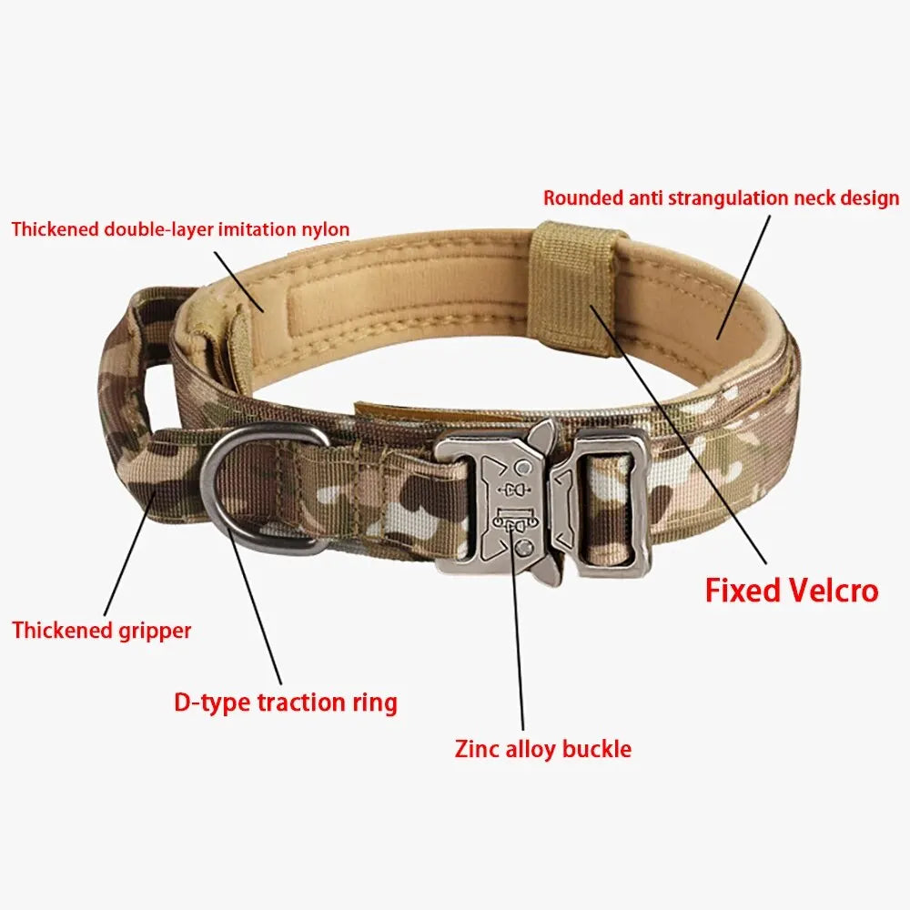 Adjustable Tactical Nylon Metal Buckle Dog Collar