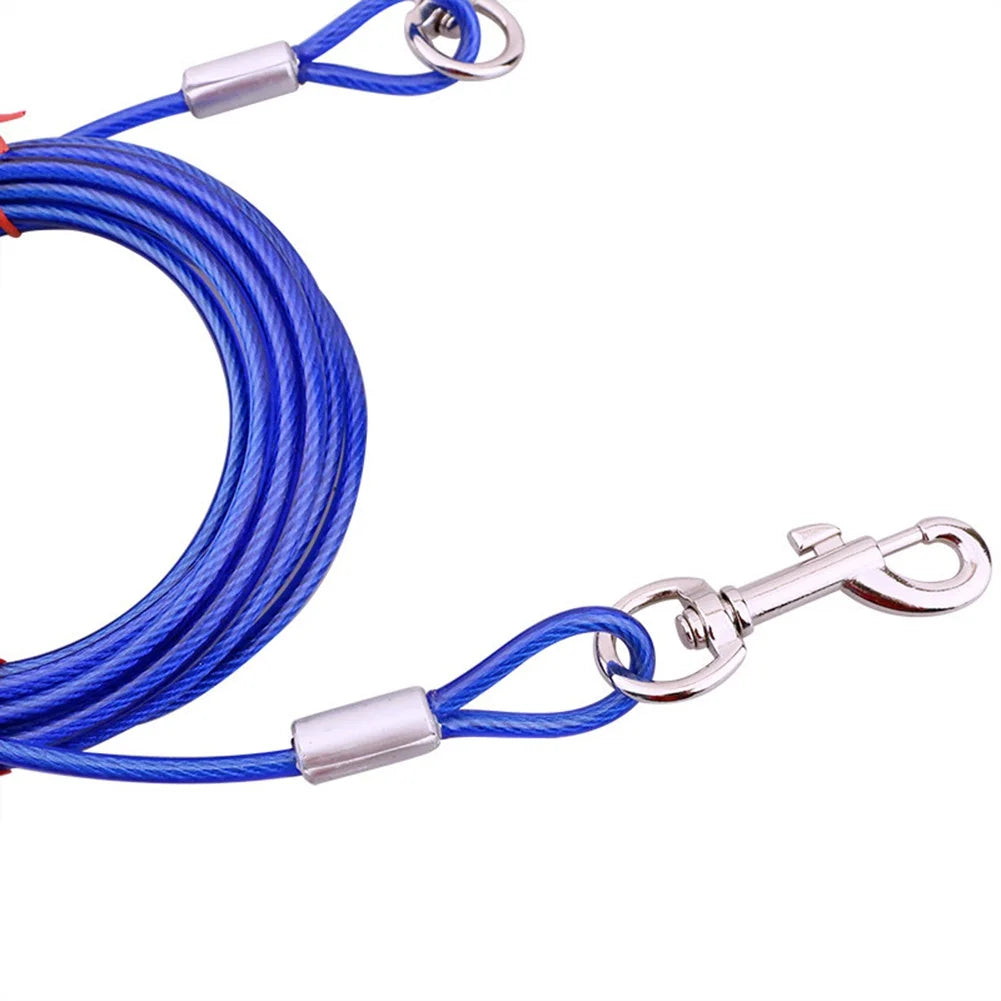 Chew-Proof Iron Wire Tie-Out Cable Heavy Duty Double Dog Leash