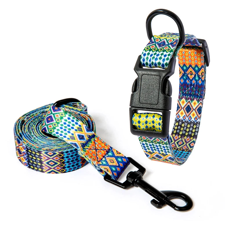 Adjustable Pet Walking Bohemian Style Dog & Cat Collar