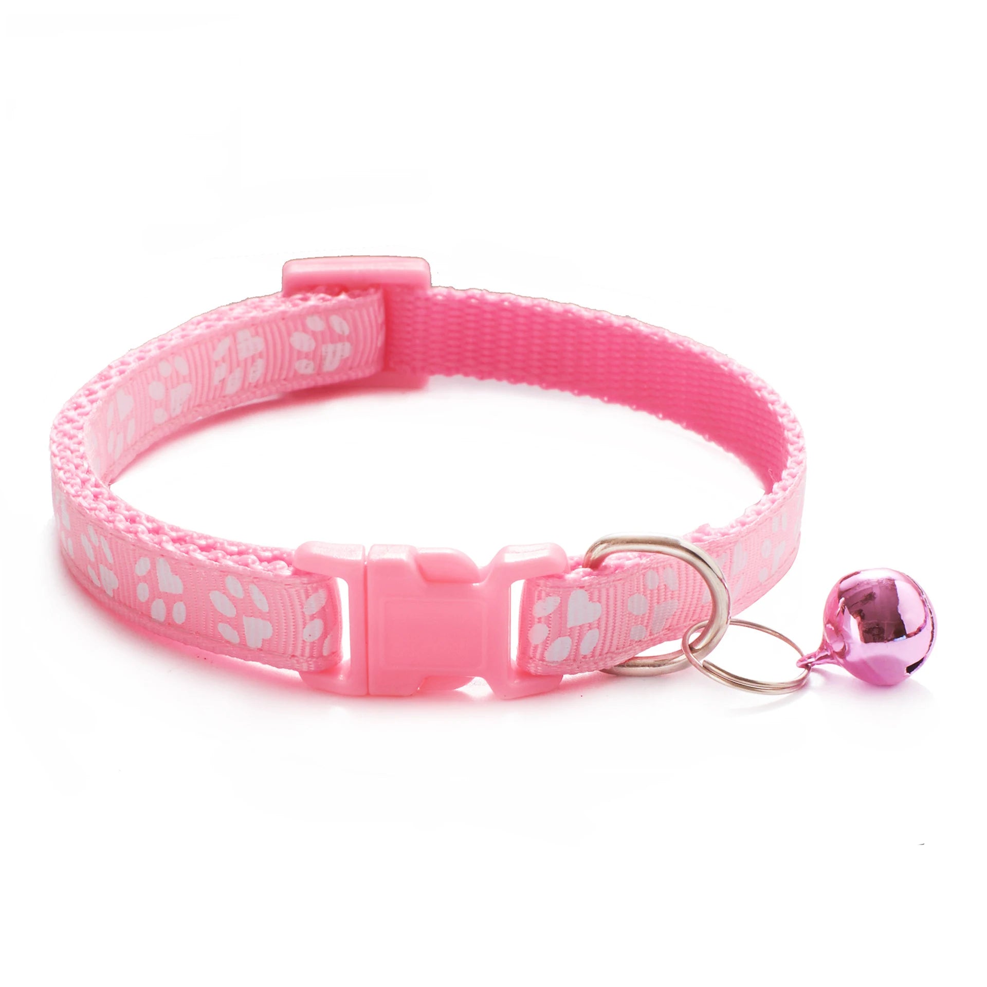 Colorful Pet Collar with Bell Adjustable Cartoon Footprint Design