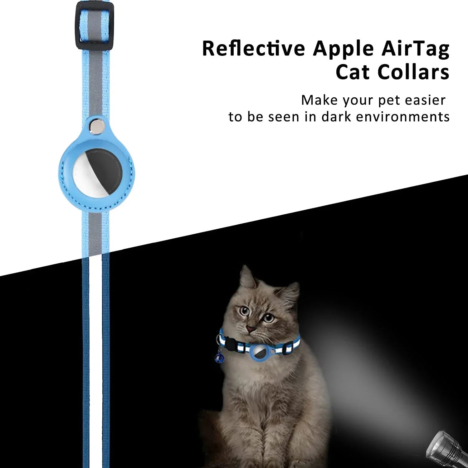 Anti-Lost Reflective Air Tag Holder Cat Collar