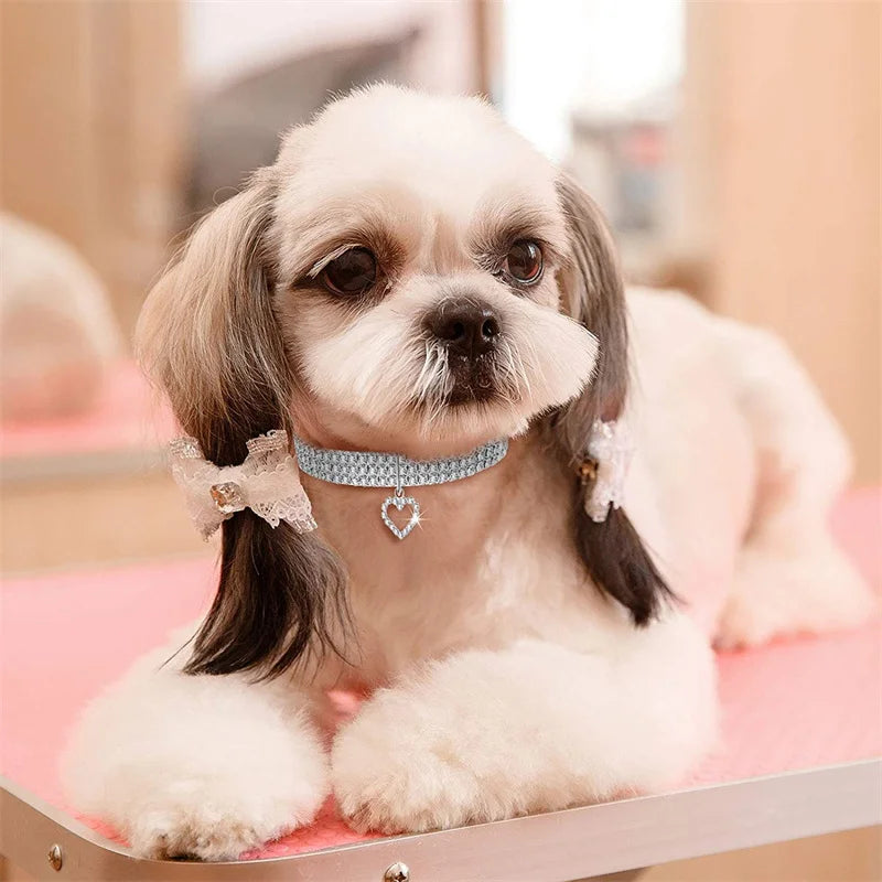 Crystal Pet Bling Rhinestone Dog Collar and Leash Set