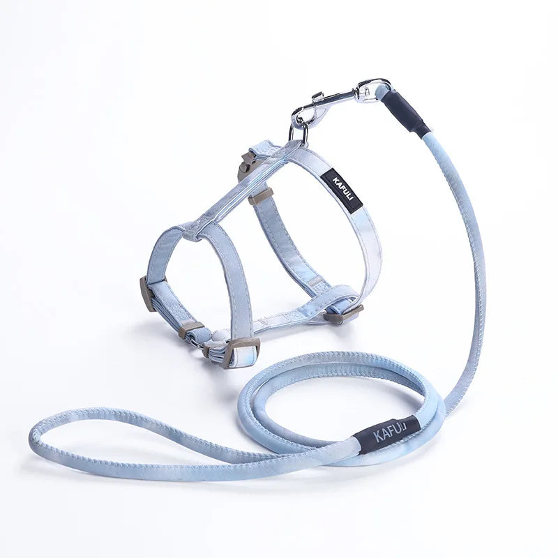 Adjustable Gradient Color Cat Leash and Harness Set