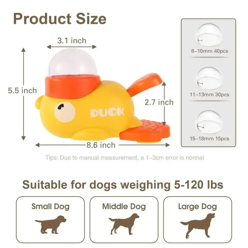 Automatic Pet Feeder Toy Duck Design Puzzle & Treat Dispenser for Dog Training