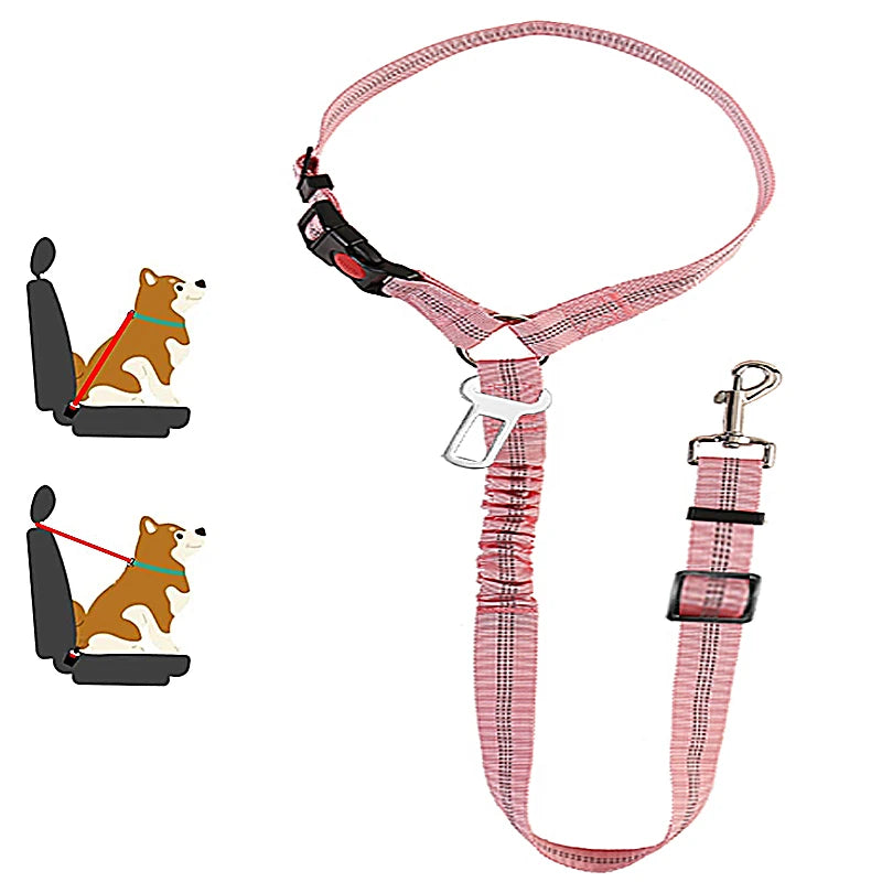 2-in-1 Adjustable Dog Harness Leash & Car Seat Belt