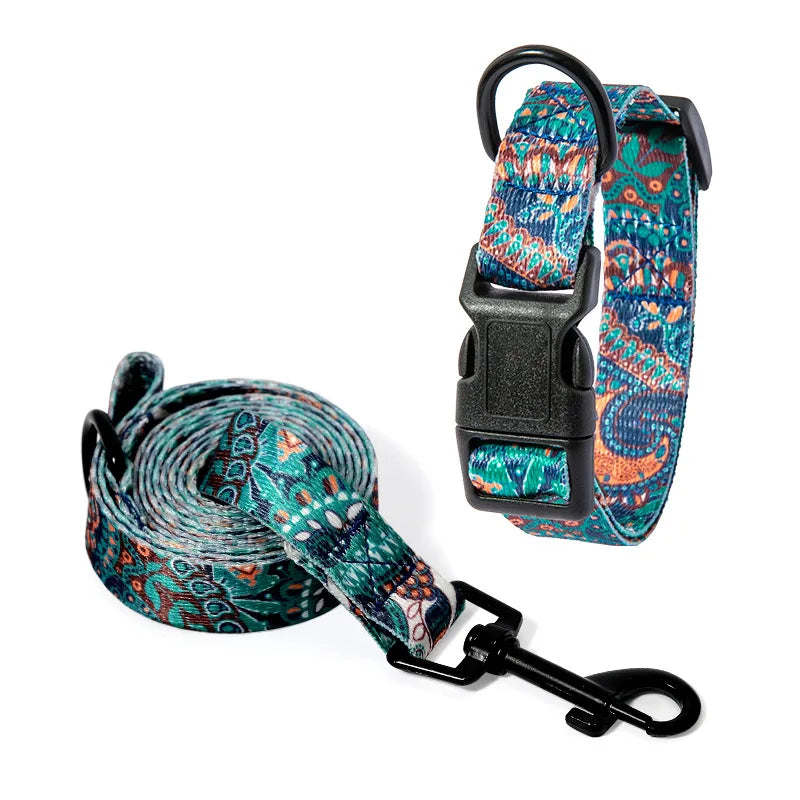 Adjustable Pet Walking Bohemian Style Dog & Cat Collar